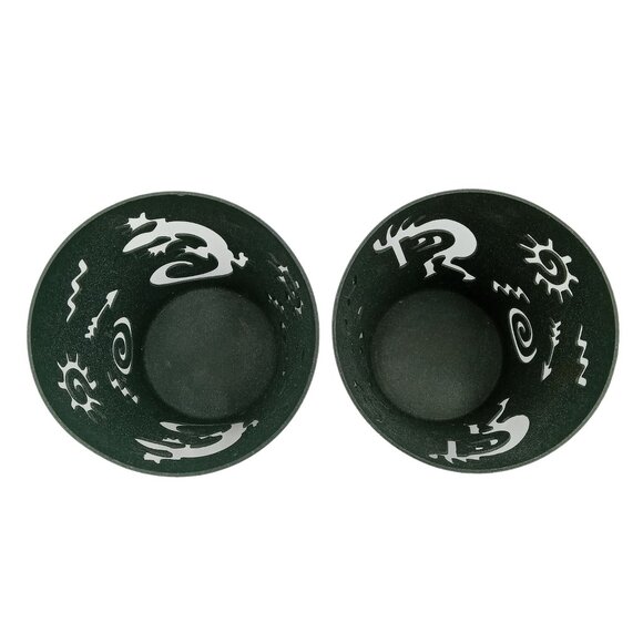 Set Of 2 Metal Votive Candle Holders With Tribal Gecko Kokopelli & Sun Design - Picture 4 of 8